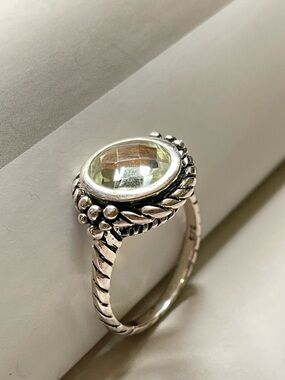 Green Amethyst Ring in 925 Sterling silver gift for her size: us:7,8,9,10